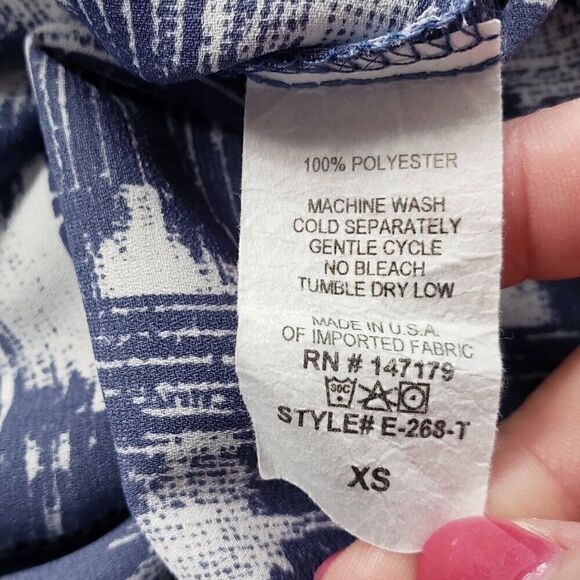 Allison Joy Evereve Sleeveless Blouse Faux Wrap Size XS Geometric Print Summer - Picture 6 of 6